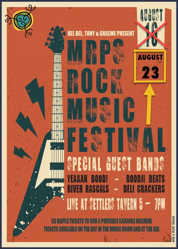 Mrps Band Gig Change Of Date - 23 August 1